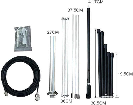 1/4 Wave Outdoor GP Antenna for FM Transmitter, Professional Waterproof Antenna with 8M/26Ft TNC BNC Cable for 0.5W-100W 7W 7C 15W 15A 15B 25W T251 50W T501