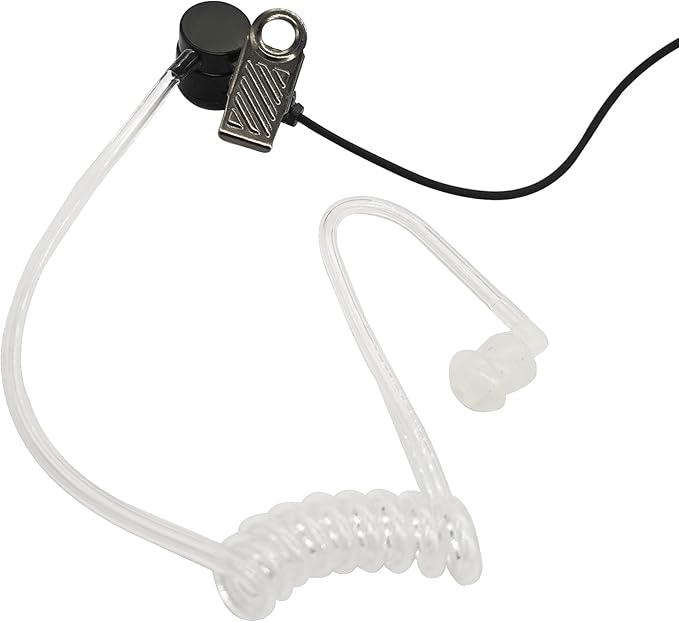 2Pack VOX Ptt Earpiece with Mic Acoustic Tube Walkie Talkie Headset FBI Style Earpiece for 1 Pin 2.5mm Talkabout tp260 tp480 2-Way Radios