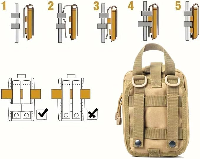 293Pcs/set - First Aid Kit Molle Pouches Emergency Survival Kit Suitable for Outdoor Activities, Home, School, Hiking, Car Travel and Camping - Quick Response First Aid Essentials (Black)