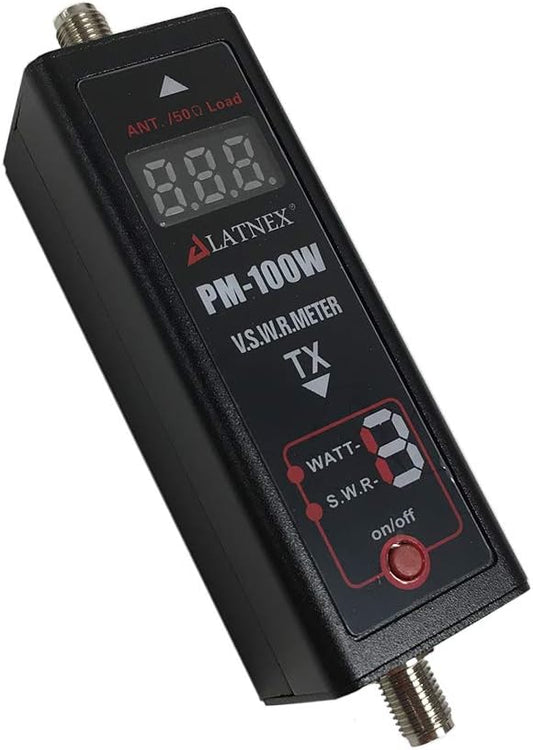 Power SWR Meter Digital VHF UHF Power SWR Meter - HF RF Meter HAM Two-Way Radio (PM-100W)