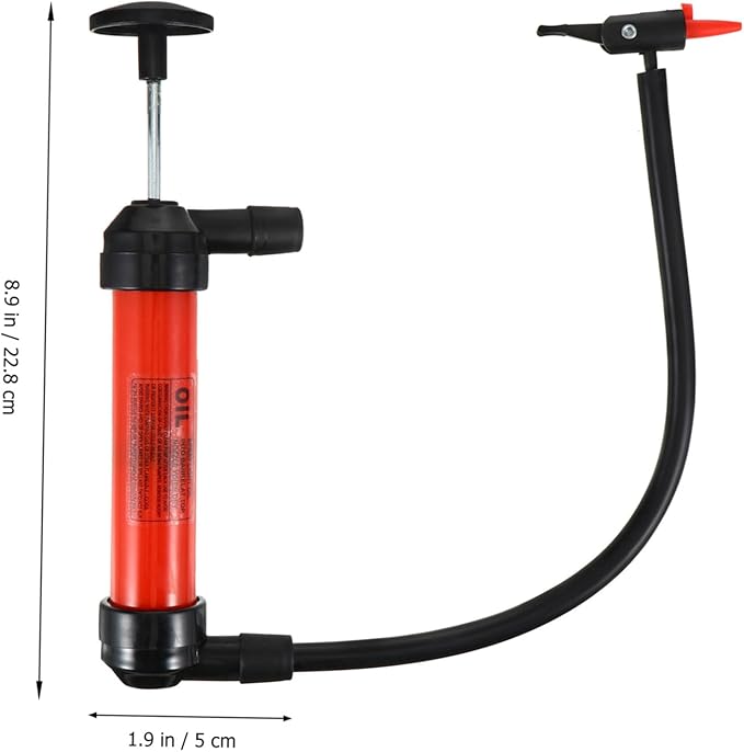 Generic Manual Car Fuel Transfer Pump with Ergonomic Grip Multi-use Oil Siphon for Gasoline Diesel Water and Light Oils Portable Hand Pump for Emergency Liquid Transfer in Vehicles and