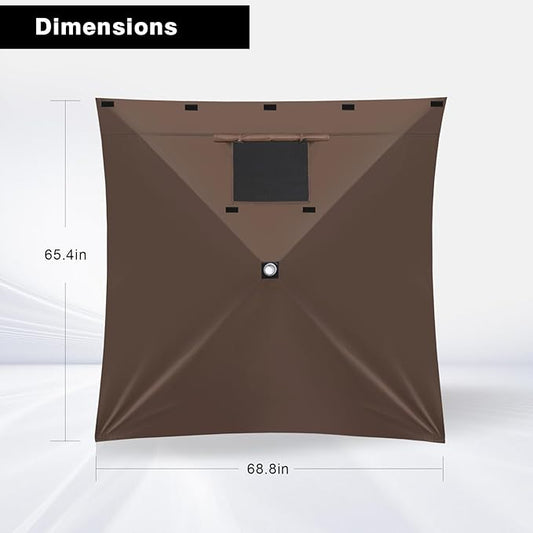 MASTERCANOPY Wind Screen Side Panel with Window for 12x12 Escape Screen Shelter Canopy Tent - Weatherproof, UV Resistant Sun Shade Attachment Accessory (Beige, 1 Pack)