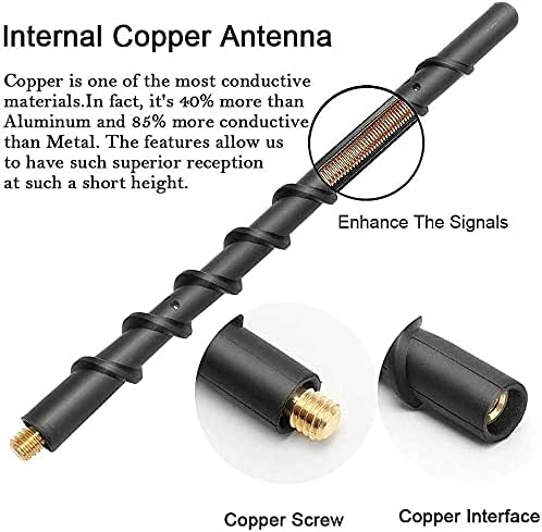 Short Antenna fits 2007-2025 Jeep Wrangler Gladiator Mojave Sahara Rubicon JK JL JT Unlimited Sport S Willys 4xe Accessories, 8 Inch Jeep Car Replacement Antenna