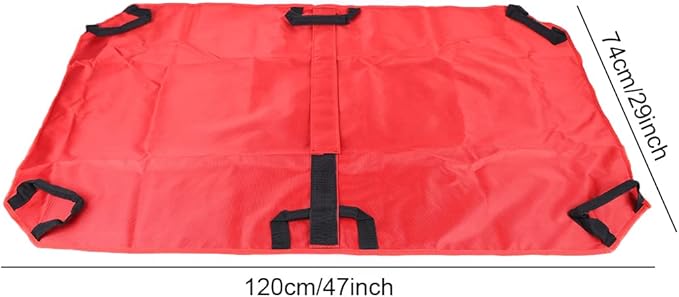 Transport Stretcher for Dogs, Pet Folding Stretcher Emergency Animal Carrier with Safety Strap Max 242 Pound Weight Animal Stretcher for Dogs (Red)