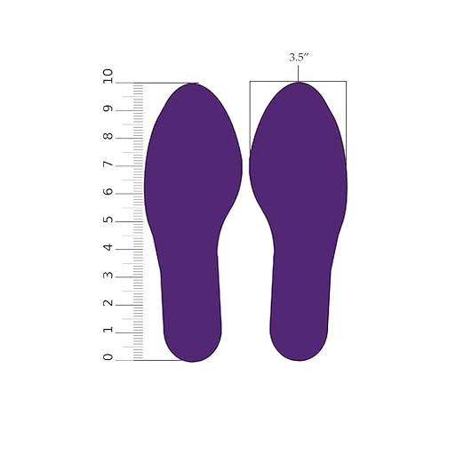 5S Location Marking Footprint- 10x3.5" Durable Footprint Shaped Floor Marker by Graphical Warehouse- Vibrant Colors, Rounded Corners (Pack of 10, 5 Pairs) (Purple)