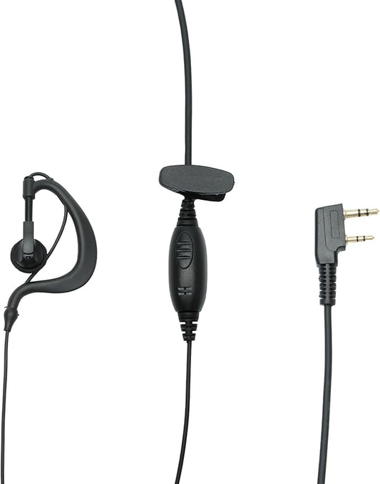 G Shape Headset with PTT Mic Compatible for Baofeng UV-5R BF-888S BF-F8HP BF-F9 Kenwood TK-3140 TK-2202 TK-3400 TK-3402 TK-3107 Two Way Radio 10Pack
