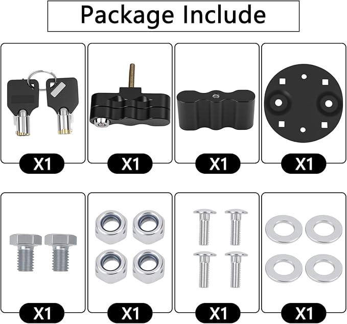 RX-LOX-PM Pack Mount Lock with Keys Fit for Rotopax Standard Gallon Fuel Pack, Water Container, Gas Can Mounts, Storage Box - with Same Keys Convenience and Avoidance of Loss (1 Pack)