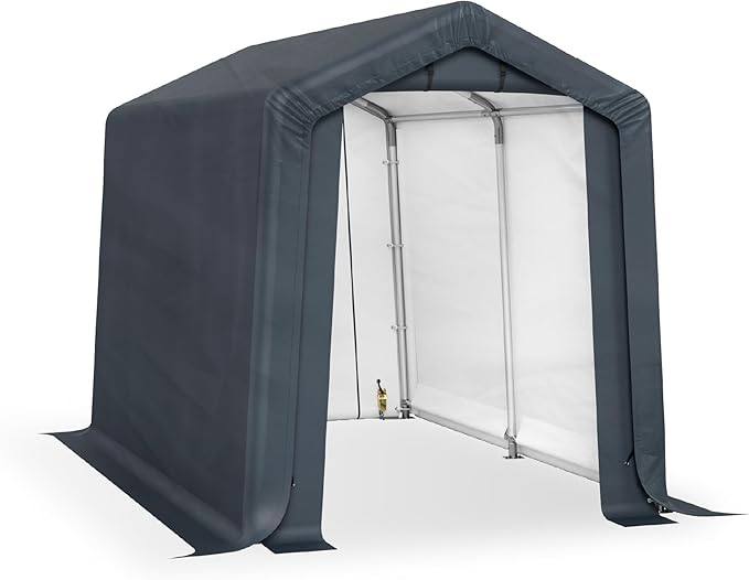 MFSTUDIO 6x10 Storage Sheds, Outdoor Shades Portable Storage Shelter Garage with Rolled up Zipper Doors, Heavy Duty Garages Carport Tent for Motorcycle, Bicycles and Outdoor Tools