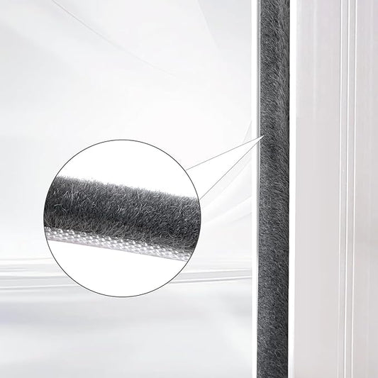 33 Ft Self-Adhesive Weather Stripping Seal for Doors and Windows, 0.35" Wide x 0.6" Thick, Gray - Soundproof, Windproof, Dustproof, Energy-Efficient Gap Filler for Sliding Windows and Door Frames