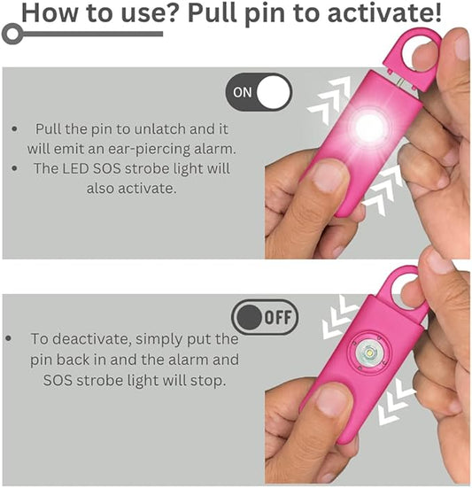 The Original Personal Safety Alarm for Women - Loud Siren, Strobe Light and Key Chain 2.0 Version (Hot Pink)