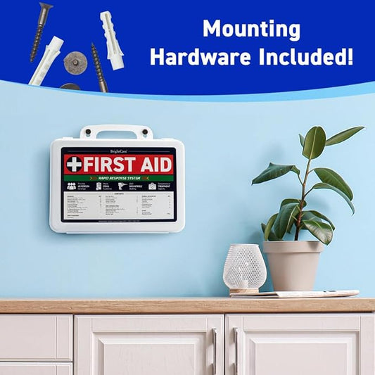 First Aid Kit for Business, Wall Mountable & Portable with Hard Case, OSHA Compliant for Businesses, Office, Restaurants, Work Vehicles, Retail & Service Spaces - 200 Piece - Medium