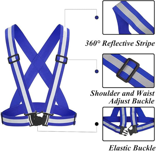 5 Pack Reflective Safety Vest for women, men and kids, Lightweight & Adjustable hi vis vest for Running, Cycling, Rucking