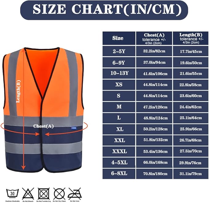 AYKRM 12 colour High visibility viz vest hi vis viz reflective work construction safety vest (XS-8XL)