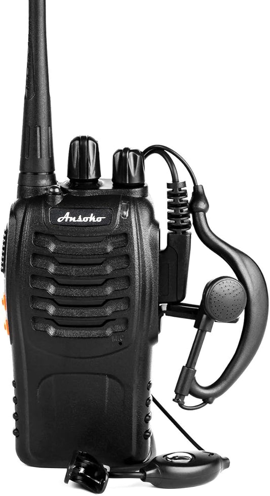Walkie Talkies Rechargeable Long Range Two Way Radios 16-Channel with Earpiece Battery n Charger (3 Pack)