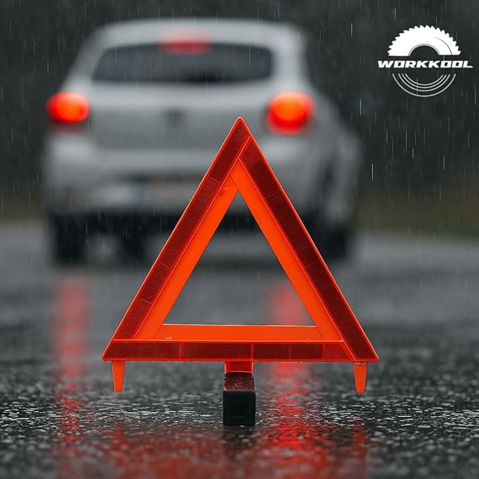 Safety Triangles DOT Approved, Standard Warning Triangles Enmergency Reflector, Emergency Triangles for Vehicles with Carry Case(3 Pack,Without Sand)