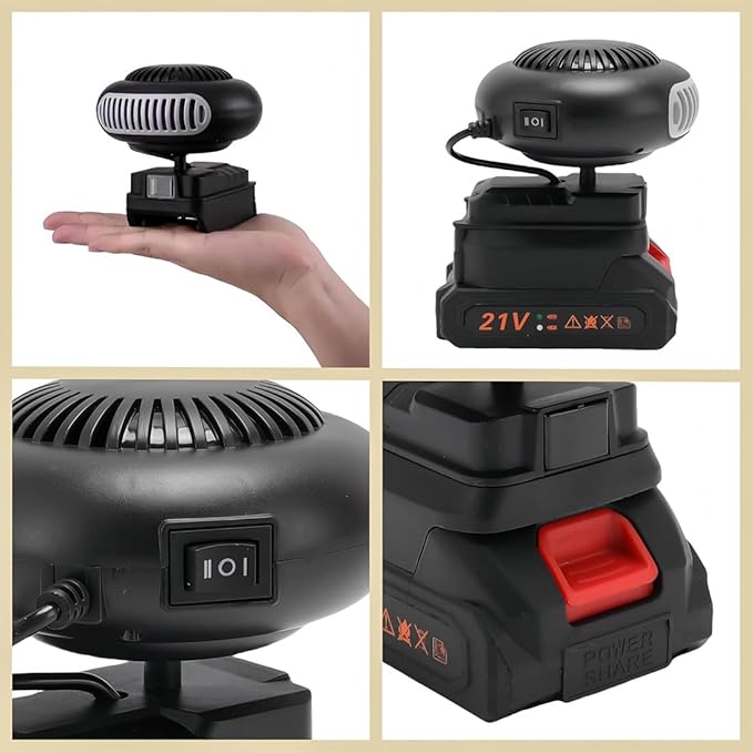 Battery Powered Space Heater, 2026 New Battery Operated Heater for Indoors Car, Portable Car Window Defroster with Anti Tilt Design, Long Lasting Heating & Quiet Operating for Cars Office (1*Battery)