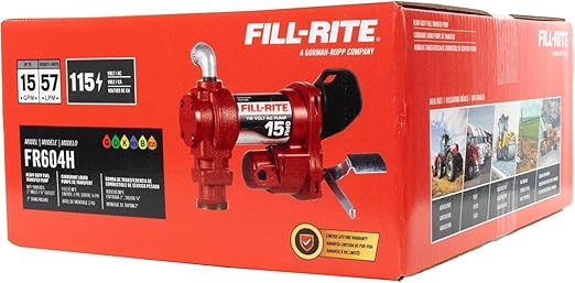Fill-Rite FR604H 115V 15 GPM Fuel Transfer Pump (Pump Only) | Gasoline, Diesel, Kerosene, Ethanol & Methanol Blends & Biodiesel