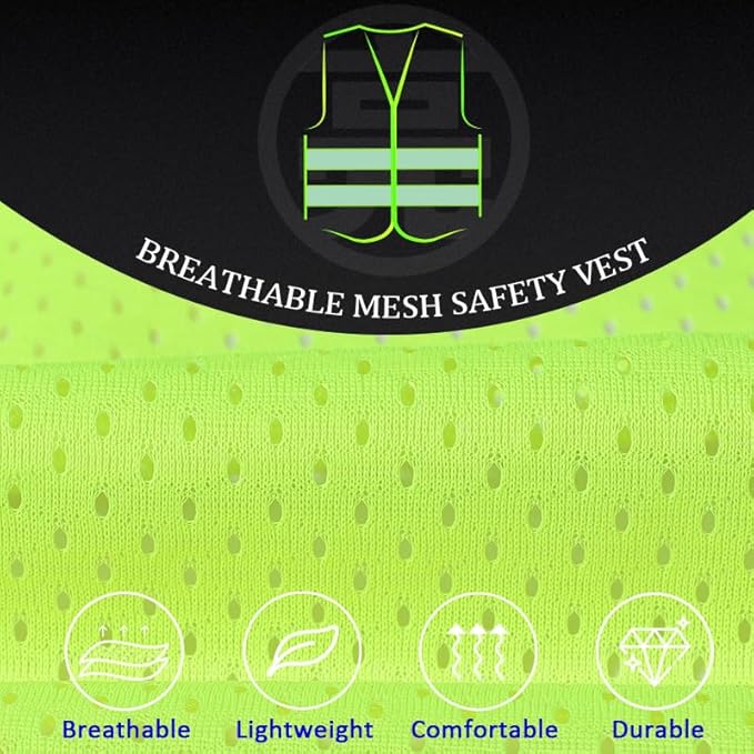 BeautyWill Custom Logo Safety Vest Class 2 High Visibility Reflective Vest for Men - Personalized Logo Team Vest