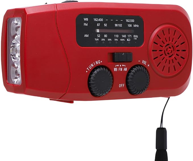 Emergency Hand Crank Radio, Solar AM FM Weather Band Emergency Radio with 2000mAh Power Bank for Emergencies, Camping