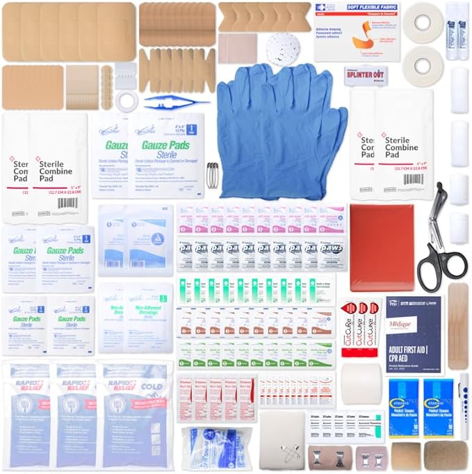 MFASCO Sports First Aid Kit Bag – 326-Piece Athletic Medical Kit in Orange EMT Bag, Coach's First Aid Kit for Youth Sports, Soccer, Football, Emergency Sports Kit Supplies for Athlete Sports Injuries