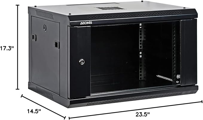 6U Professional Wall Mount Network Server Cabinet Enclosure 19-Inch Server Network Rack Low-Profile Black