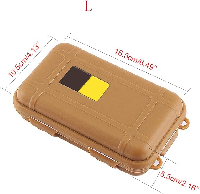 Yosoo Outdoor Waterproof Survival Storage Case Container - Fishing Carry Box (Orange & Black & Mud Color, S) Airtight Box