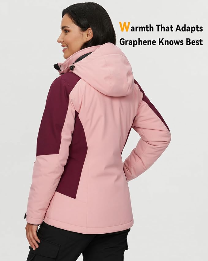 Wulcea Graphene Heated Jacket For Women 12V 18400mAh Fast Charge With Large Capacity