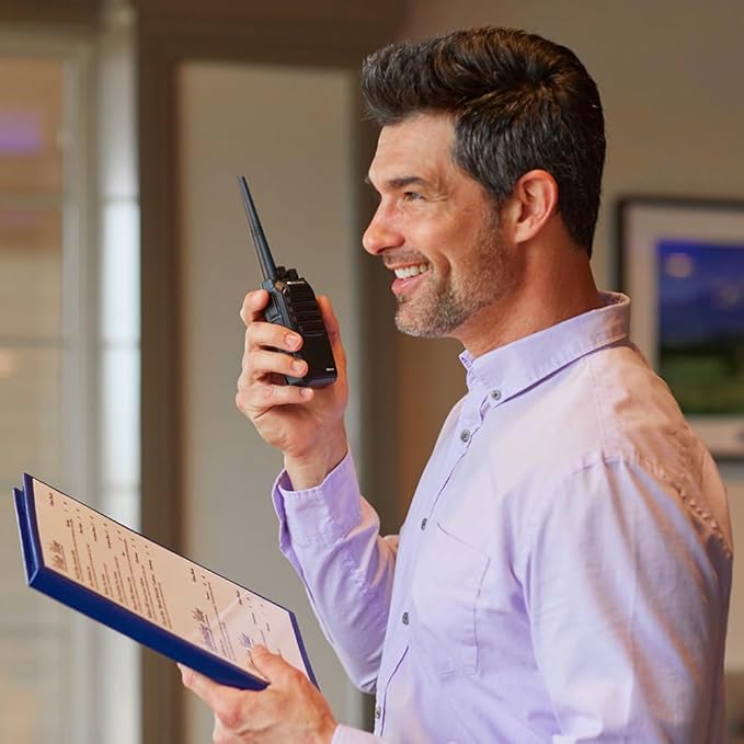 Midland – MB400 - Business Two-Way Radio - Easy to Program - Long-Range 16 Channels Coverage for up to a 350,000 Square Foot Warehouse Construction Hospitality and Event Management - IP67 Waterproof