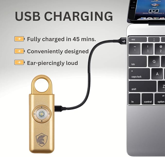 Personal Safety Alarm Rechargeable (Gold)