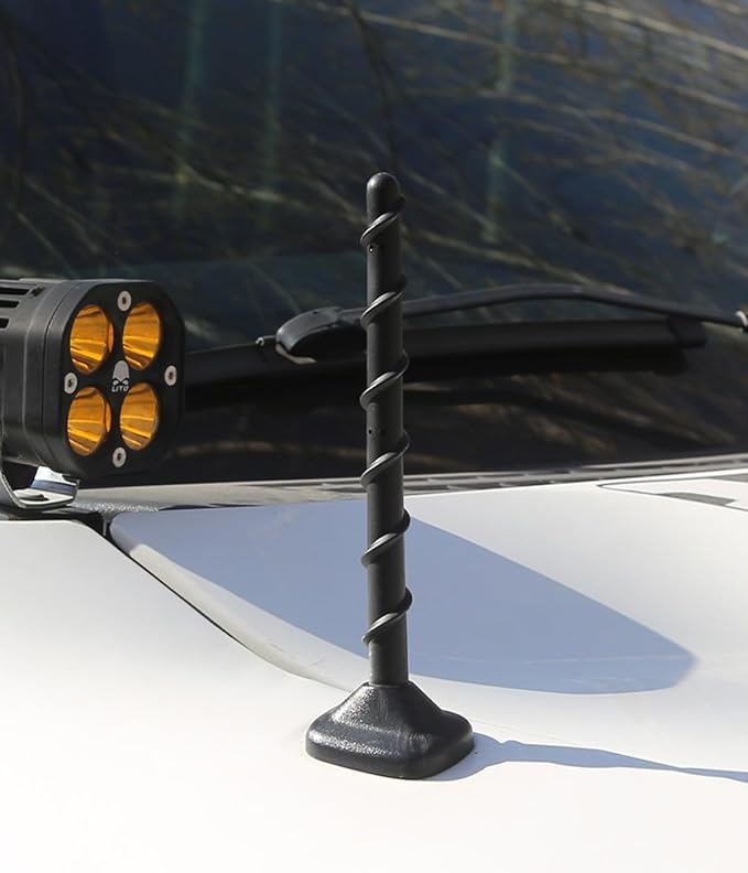 7" Short Antenna Mast Fits for Toyota Tundra 2000+ & Toyota Tacoma 1995+ & FJ Cruiser 2007+, Internal Copper Coil for Enhanced Reception, 7 inch Spiral Rubber Antenna Replacement Accessories