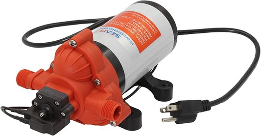SEAFLO 33 Series Water 110V AC Pressure Pump - 115V AC, 3.3 GPM, 45 PSI, Self Priming, Smart Pressure Switch, for RV/Caravan/Marine/Industrial Use-NSF, CE & Rohs Certified, UL Listed, 4-Year Warranty