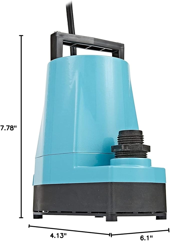 Little Giant 5-MSP 115-Volt 1/6 HP, 1200 GPH Manual Aluminum Utility Pump, 25-Ft. Cord, Blue, 505025