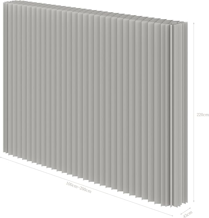 Foldable Room Divider Privacy Screens Movable Temporary Wall Space Partition, 5.25~9.19 FT Tall, 6.56~16.5 FT Width, Choice of Various Sizes and Styles(Gray)
