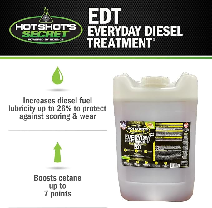 Hot Shot's Secret Everyday Diesel Treatment 5 Gallon, 6-in-1 Diesel Additive - Injector Cleaner, Fuel System Cleaner, Fuel Additive Boosts Cetane