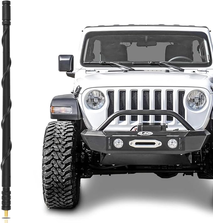 VOFONO Antenna for 2007-2025 Jeep Wrangler 4xe JK JL Unlimited Willys Gladiator JT Rubicon Sahara, Jeep Gladiator Accessories, 13 Inch Jeep Wrangler Antenna Replacement for AM FM Radio Reception
