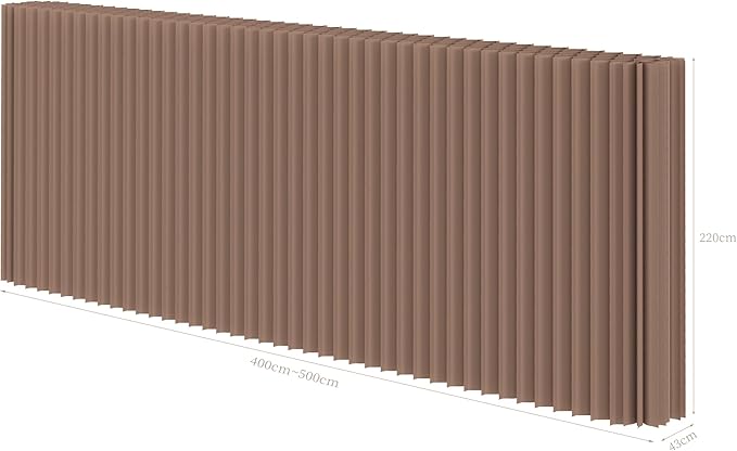 Foldable Room Divider Privacy Screens Movable Temporary Wall Space Partition, 5.25~9.19 FT Tall, 6.56~16.5 FT Width, Choice of Various Sizes and Styles(Brown)
