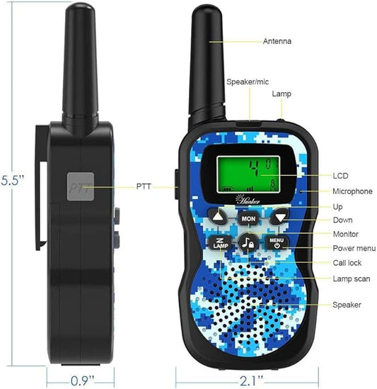 Kids Walkie Talkies,3 Pack 22 Channels 2 Way Radio Toy with Flashlight and LCD Screen,3KM Range Walkie Talkies for Kids Outside Adventures, Camping, Hiking