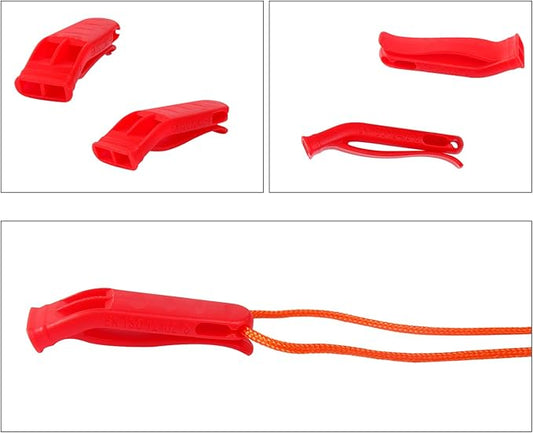 20 Pcs Emergency Safety Whistle Plastic Whistles Set with Lanyard