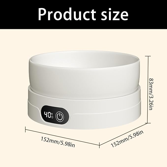 Heated Water Pet Bowl, 4 Temperature Settings Dringking Bowl for Dogs, Cats and Small Animals, Digital Display Temperature Bowl, Indoor Use