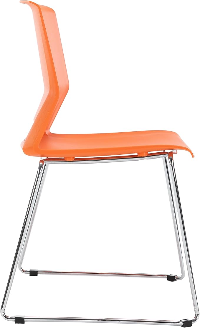 Sidanli Orange Stacking Chairs-Set of 4