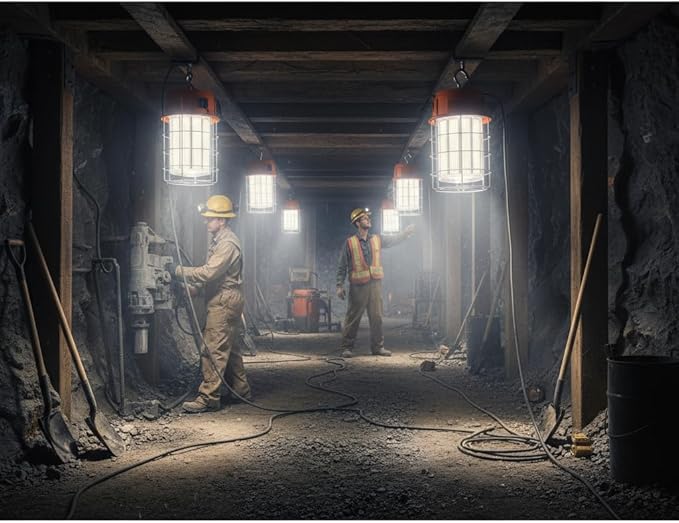 400W LED Temporary Work Light with ON/Off Switch & Hook, 56,000LM 5000K Daylight, Portable Hanging Construction Site Light for Jobsite, Warehouse, Workshop, Outdoor Projects