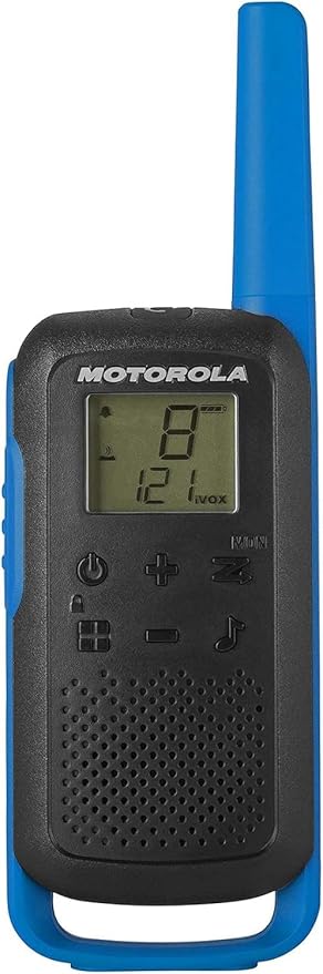 Motorola Solutions, Portable FRS, T270, Talkabout, Two-Way Radios, Rechargeable, 22 Channel, 25 Mile, Black W/Blue, 12 Pack