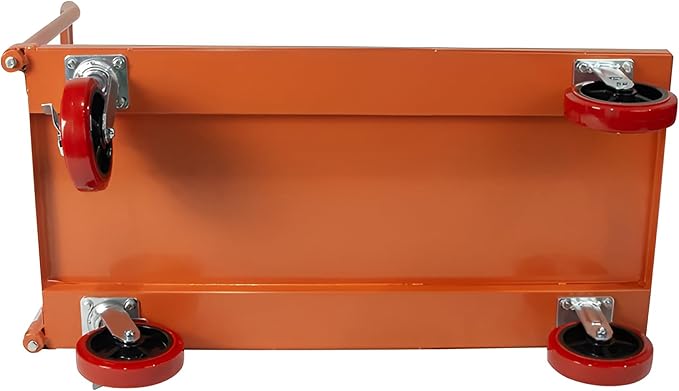 5Seconds Flatbed Platform Cart Industrial Dolly Heavy Duty 48” x 24” Platform Hand Push Truck Super Heavy Duty Diamond Plate Flatbed Cart with 3000Lb Capacity 8'' Swivel Wheels with Lock