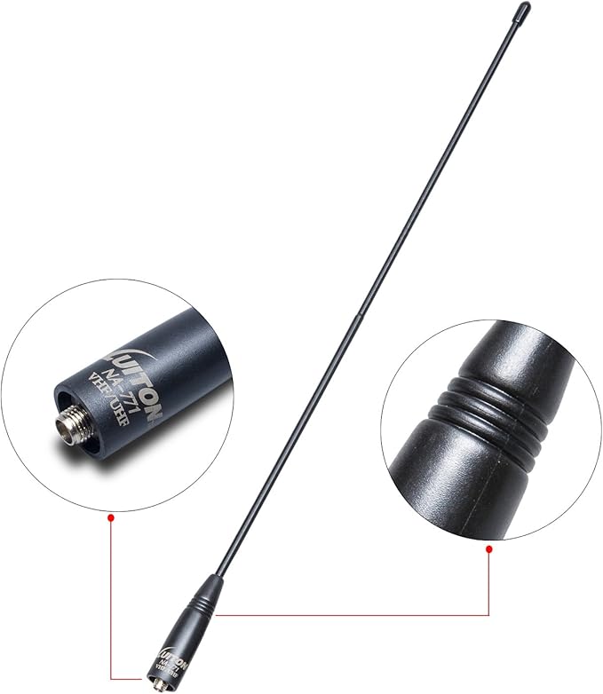 Radio Antenna for BaoFeng UV-5R/888S Long Range Walkie Talkie Antenna 15.6-Inch Whip VHF/UHF (144/430Mhz) Antenna SMA-Female(1 Pack)