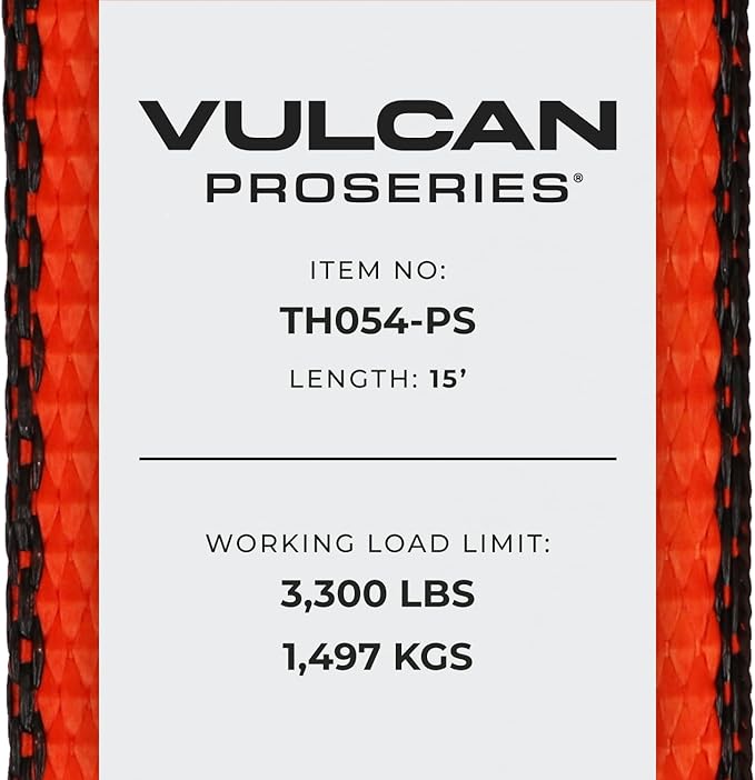 VULCAN 8-Point Roll Back Vehicle Tie Down Kit with Snap Hooks on Both Ends - Set of 4 - PROSeries