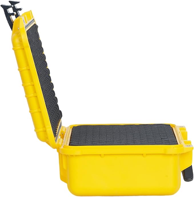 MEIJIA Portable All Weather Waterproof Protective Case,Hard Case,Camera Case With Customized Fit Foam,Fit Use of Drones,Camera,Equipments,Pistols,13.35 x11.63x5.98inches (Yellow)