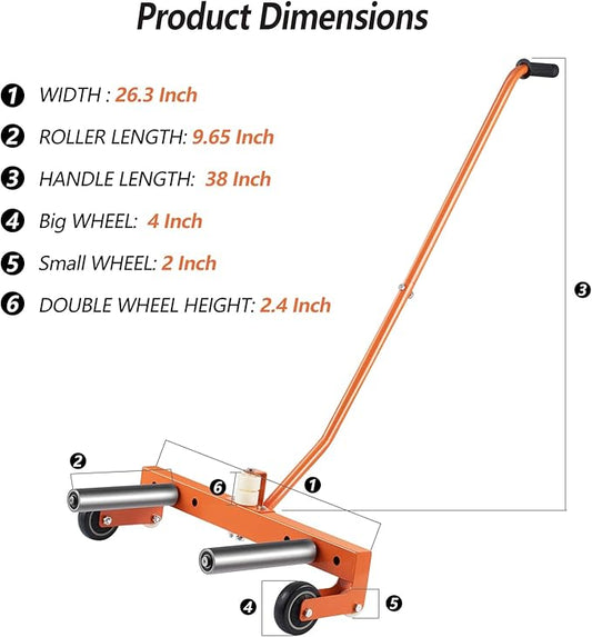 Heavy Duty Adjustable Tire Wheel Dolly, 350 LBS Capacity, Moving Tool for Automotive Repair Shops, Garages, and Tire Retail Outlets