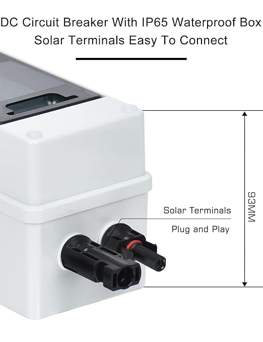 DIHOOL 10 Amp Solar Disconnect Switch, Miniature Circuit Breaker with din Rail Enclosure Outdoor Box for Solar Panels