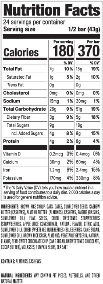 PROBAR - MEAL Bar, Wholeberry Blast, Non-GMO, Gluten-Free, Healthy, Plant-Based, Whole-Food Ingredients, Natural Energy (12 Count)