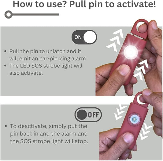 The Original Personal Safety Alarm for Women - Loud Siren, Strobe Light and Key Chain 2.0 Version (Red)